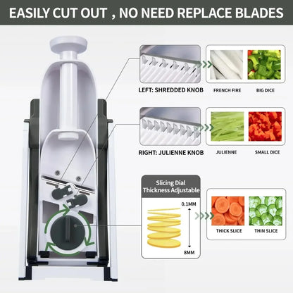 5 in 1 Manual Vegetable Chopper