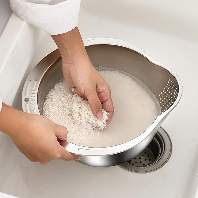 Rice Washer Strainer Bowl