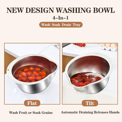 Rice Washer Strainer Bowl