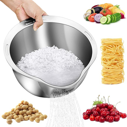 Rice Washer Strainer Bowl