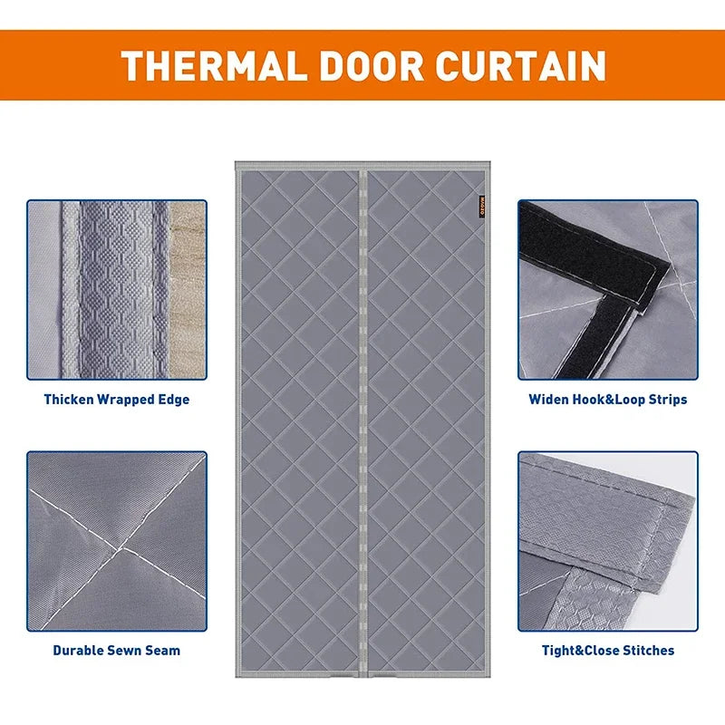 Magnetic Insulation Curtain Cotton Thickened Keep Warm