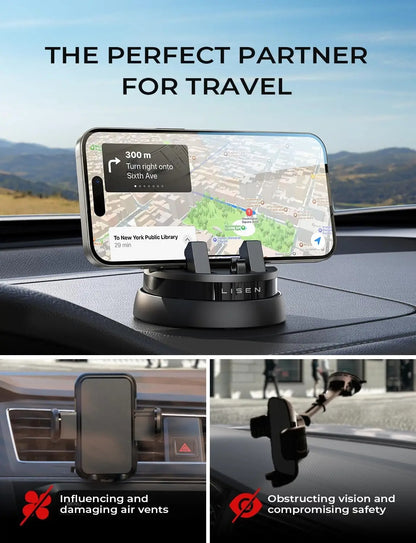 LISEN 360° Rotatable Dashboard Car Phone Holder