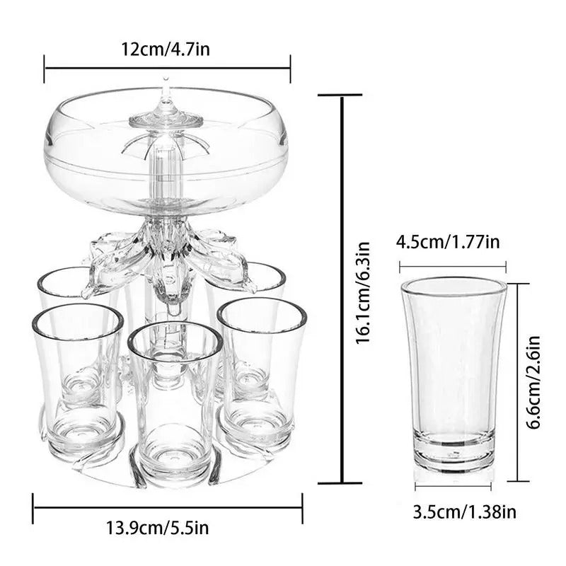 6 Shot Glass Dispenser And Holder